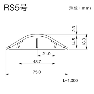 GRS5103 ガードマンⅡRS5号1m（ミルキーホワイト）: 床面用配線モール 